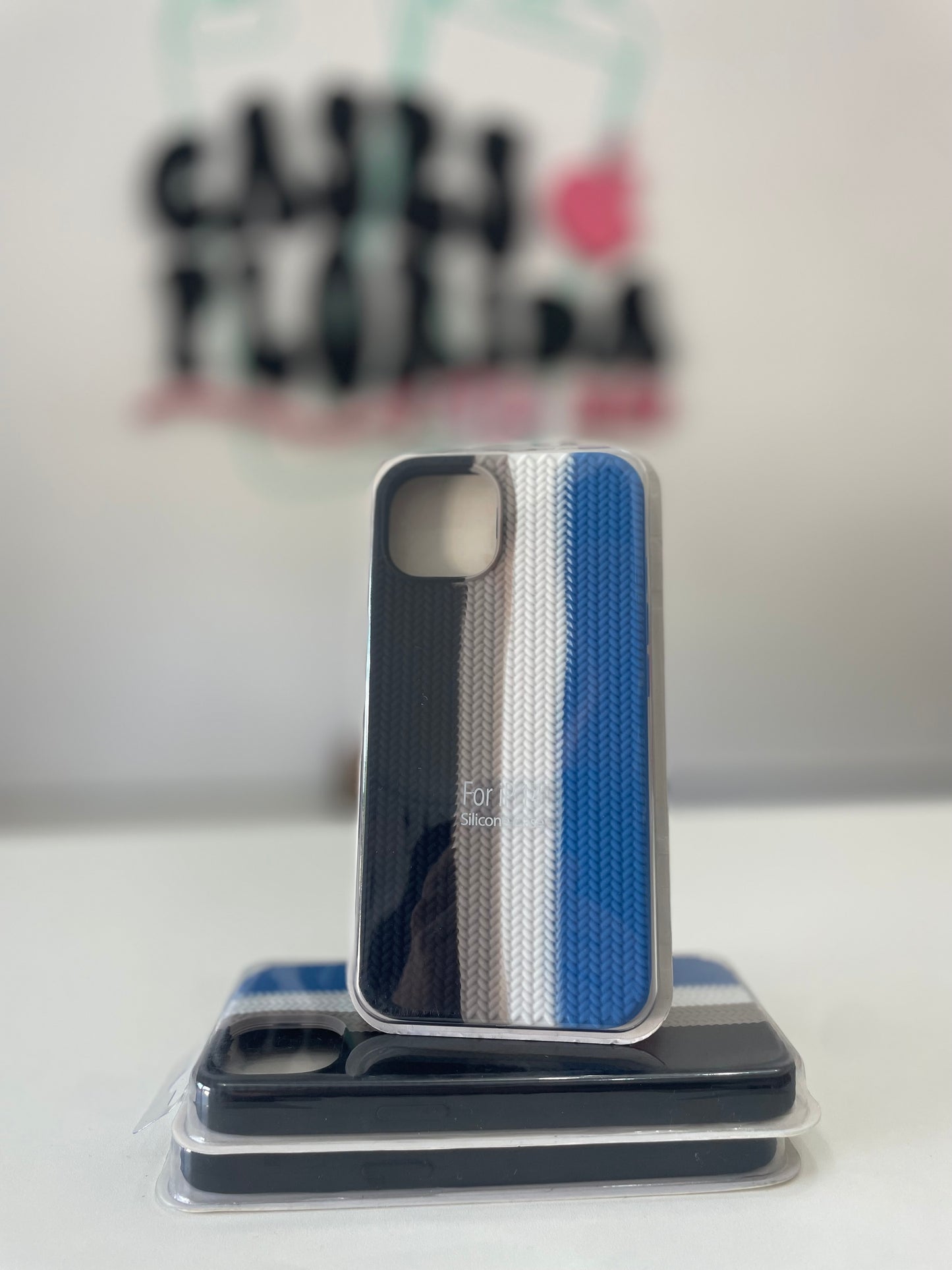 Case Silicona Texturizada - NEGRO, AZUL, GRIS Y BLANCO