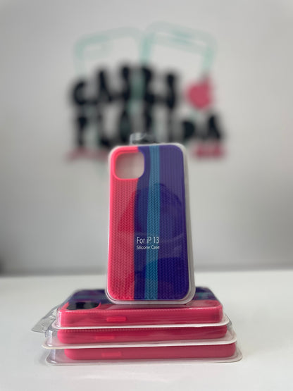 Case Silicona Texturizada - Violeta y Rosa