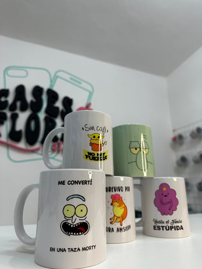 Tazas blancas con diseño