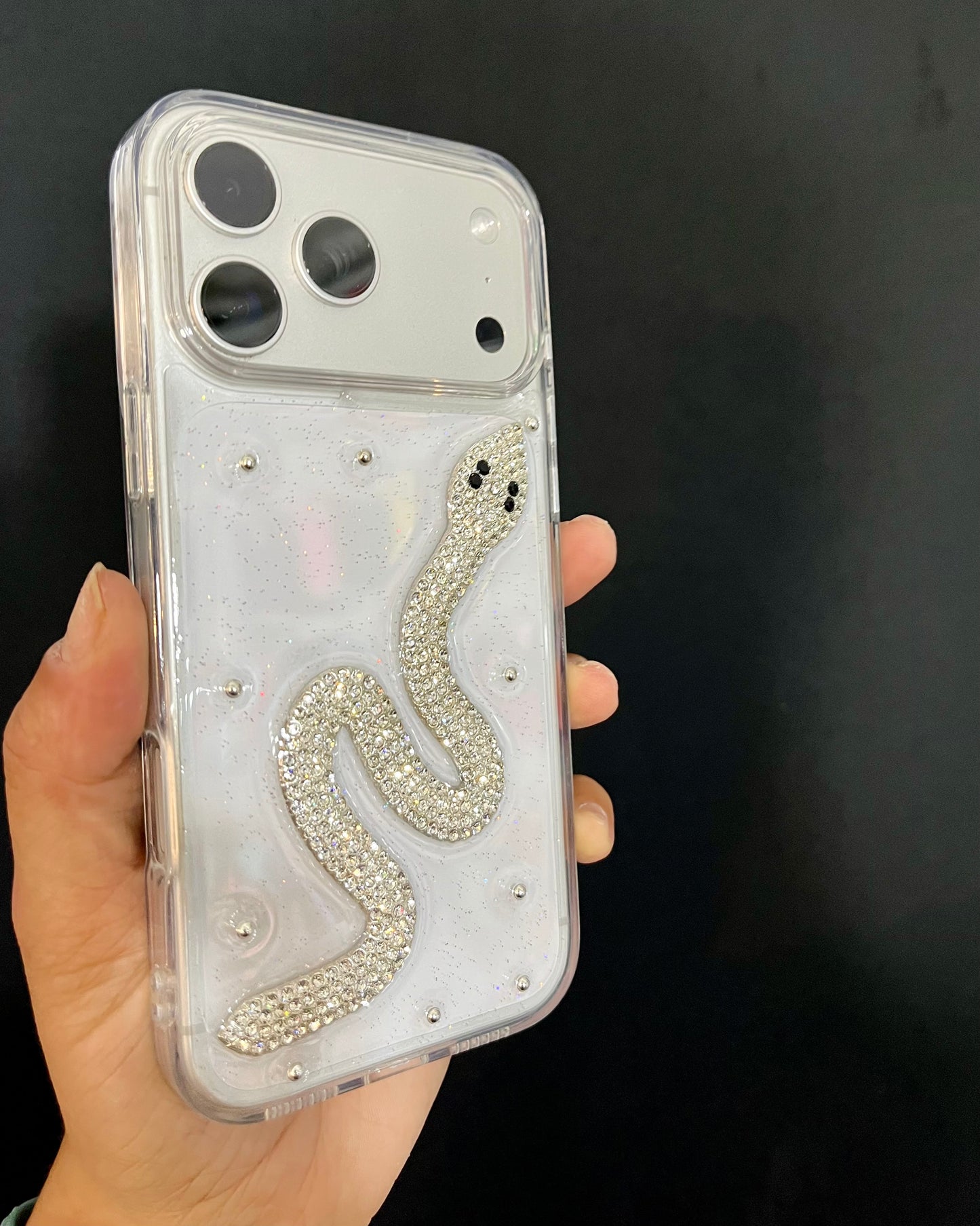 Case Serpiente Plata Brillante