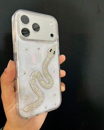 Case Serpiente Plata Brillante