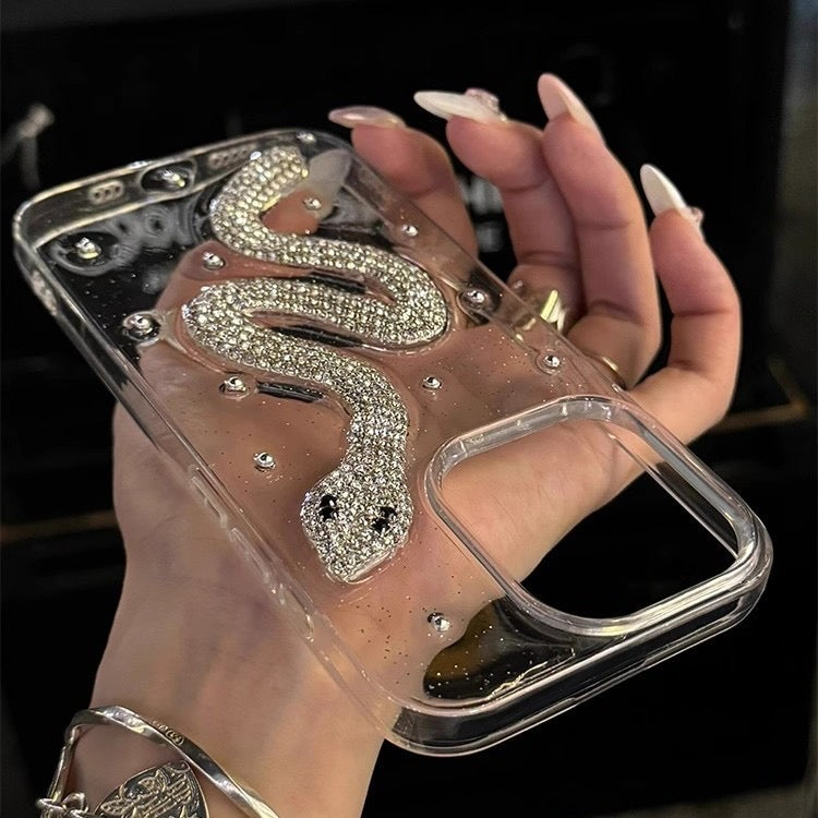 Case Serpiente Plata Brillante