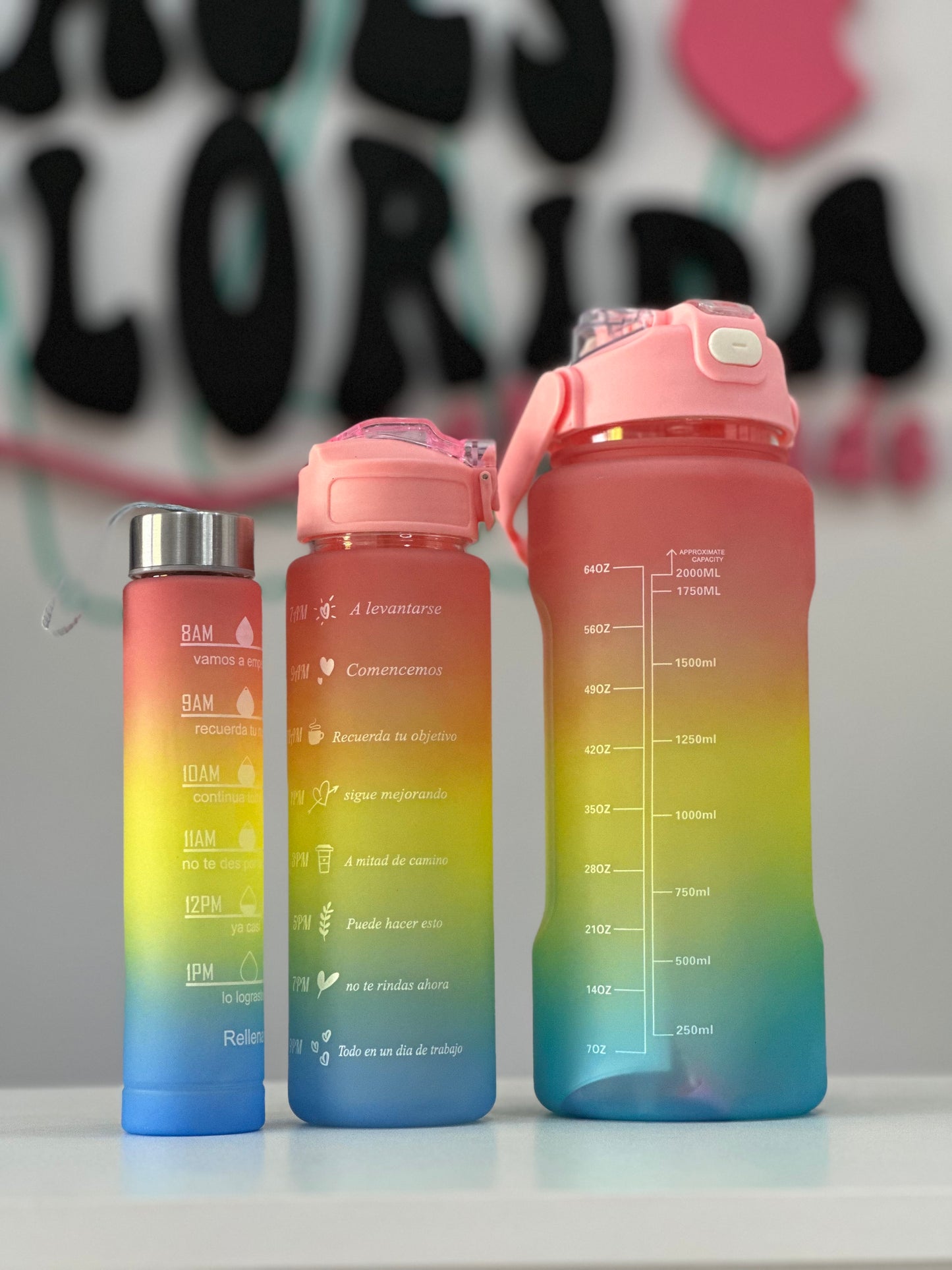 Botellas motivacionales 3 en 1