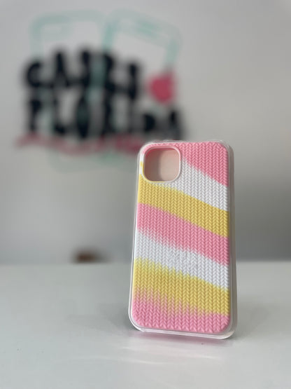 Case Silicona Texturizada - Rosa y Amarillo