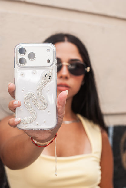 Case Serpiente Plata Brillante