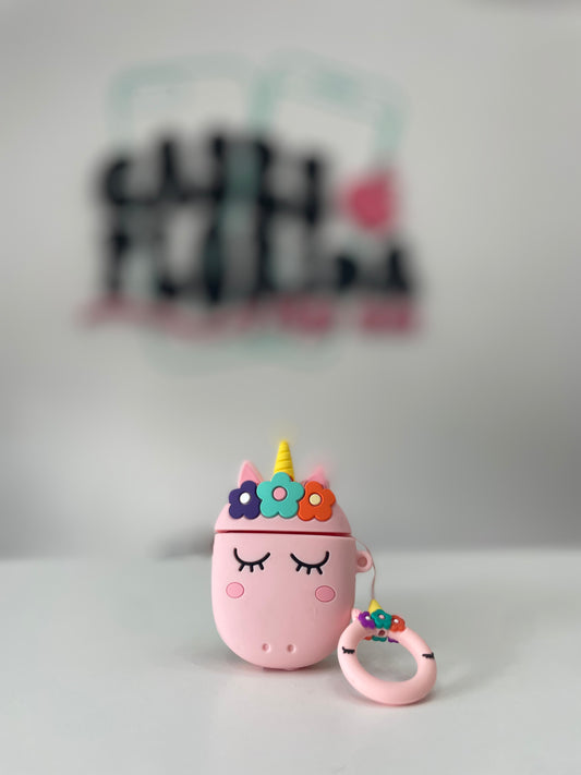 Funda protectora Unicornio Rosa para AirPods