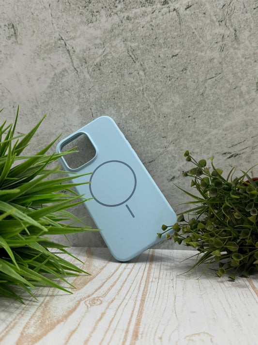 Cases de silicona magsafe celeste