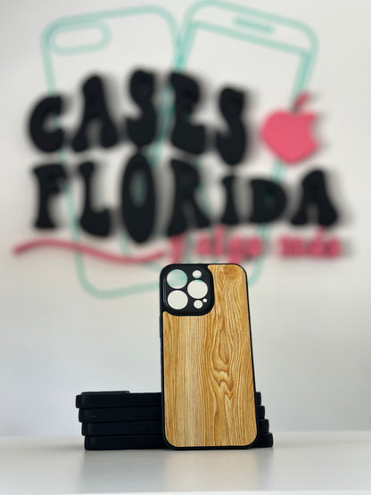 Case de plástico con diseño de madera