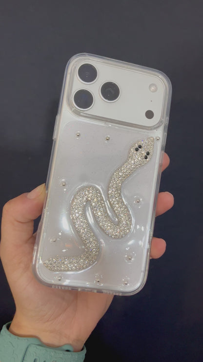 Case Serpiente Plata Brillante